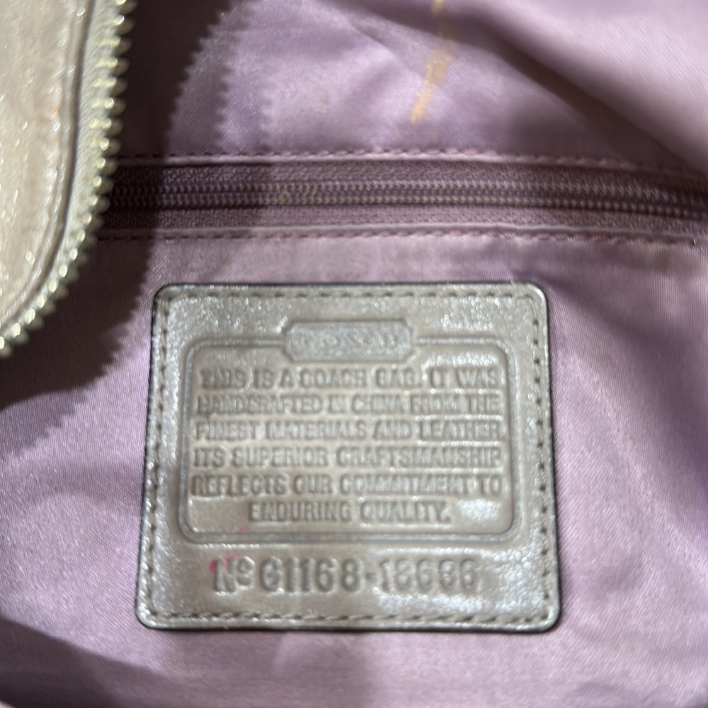 Coach Metallic Cream Shoulder Bag - Picture 6 of 6